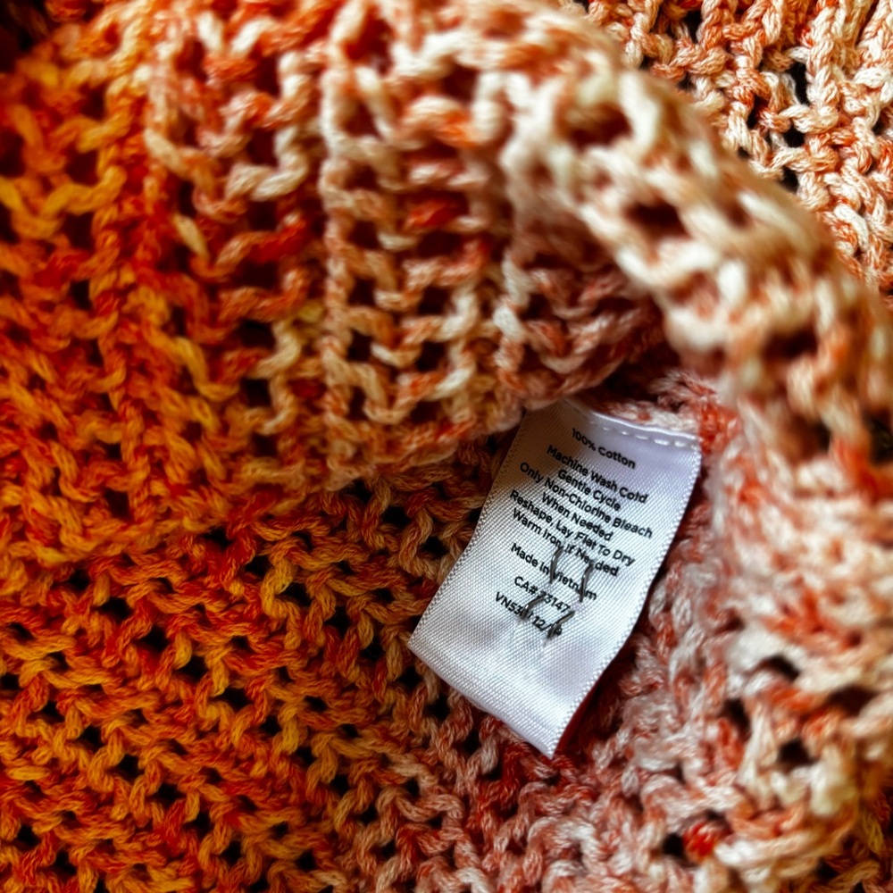 Talbots Women's Rose Pink Knit 3/4 Sleeve Open Knit Sweater size 1x - Picture 9 of 9